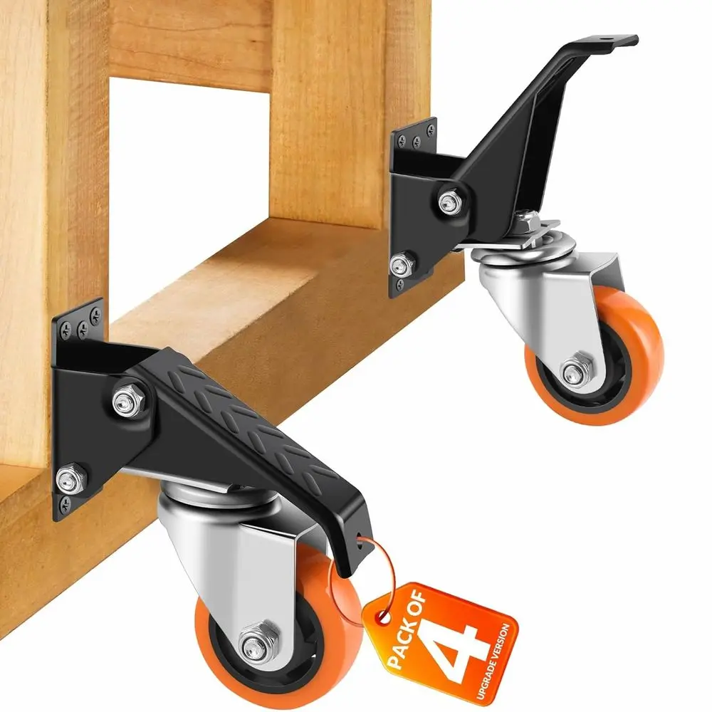 

Комплект из 4-х 3-дюймовых усиленных колес для верстака, грузоподъемность 800 фунтов, поворотные, с выдвижными тормозами и бесшумными полиуретановыми колесами