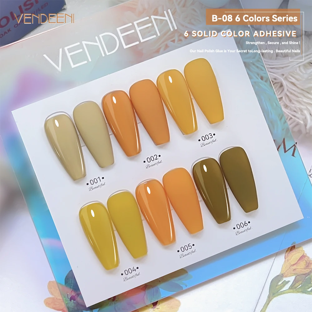 Vendeeni High Pigment 6colors Nail Gel Polish Set TPO HEMA FreeBright orange yellow green Gel Polish Kit