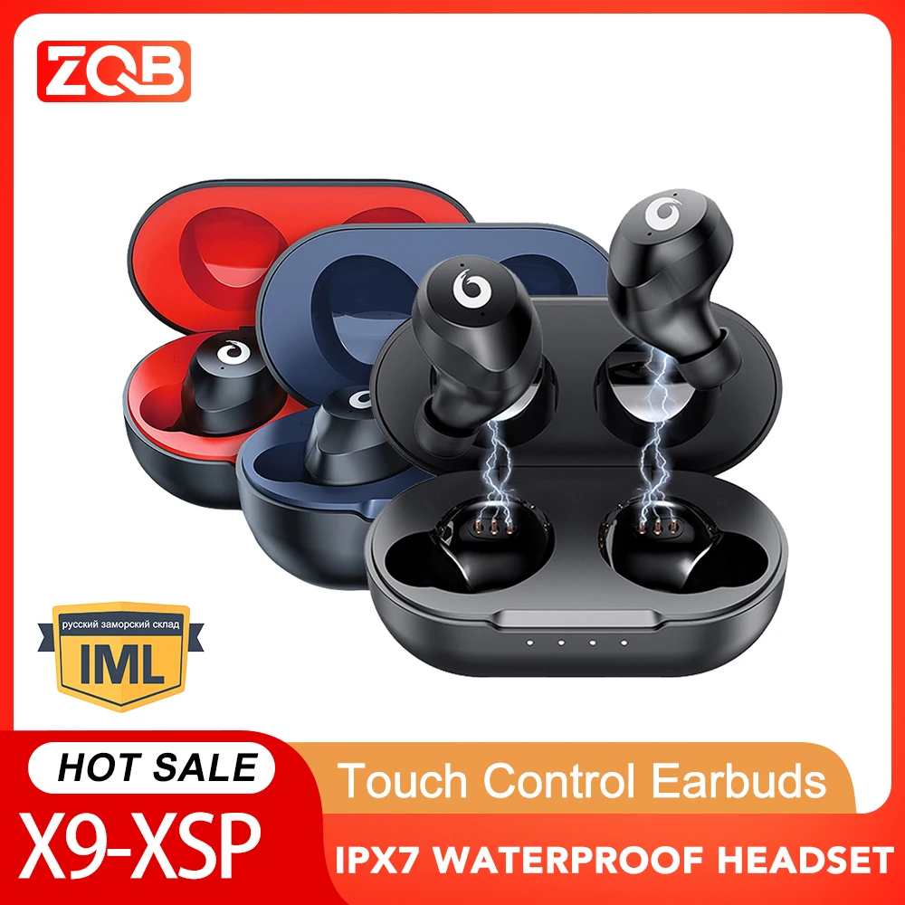 

Bluetooth-наушники ZQB X9, водонепроницаемые IPX7, с сенсорным управлением