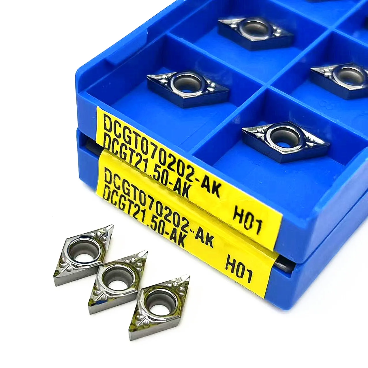 10 Stück dcgt070202 dcgt070204 dcgt070208 ak h01 100% original Aluminium-Wende einsätze cnc Drehmaschine schneider Aluminium-Bearbeitungs werkzeug