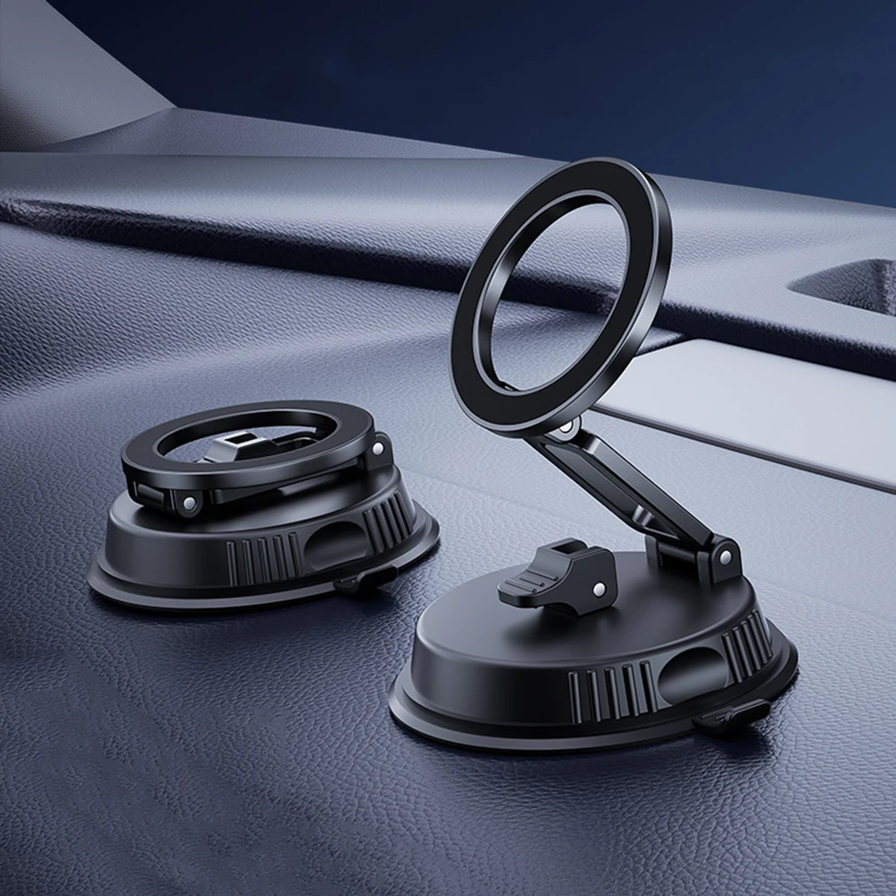 Magsafe Car Magnetic Mobile Phone Holder, Vacuum Suction Cup Car Navigation Rotating Folding Bracket