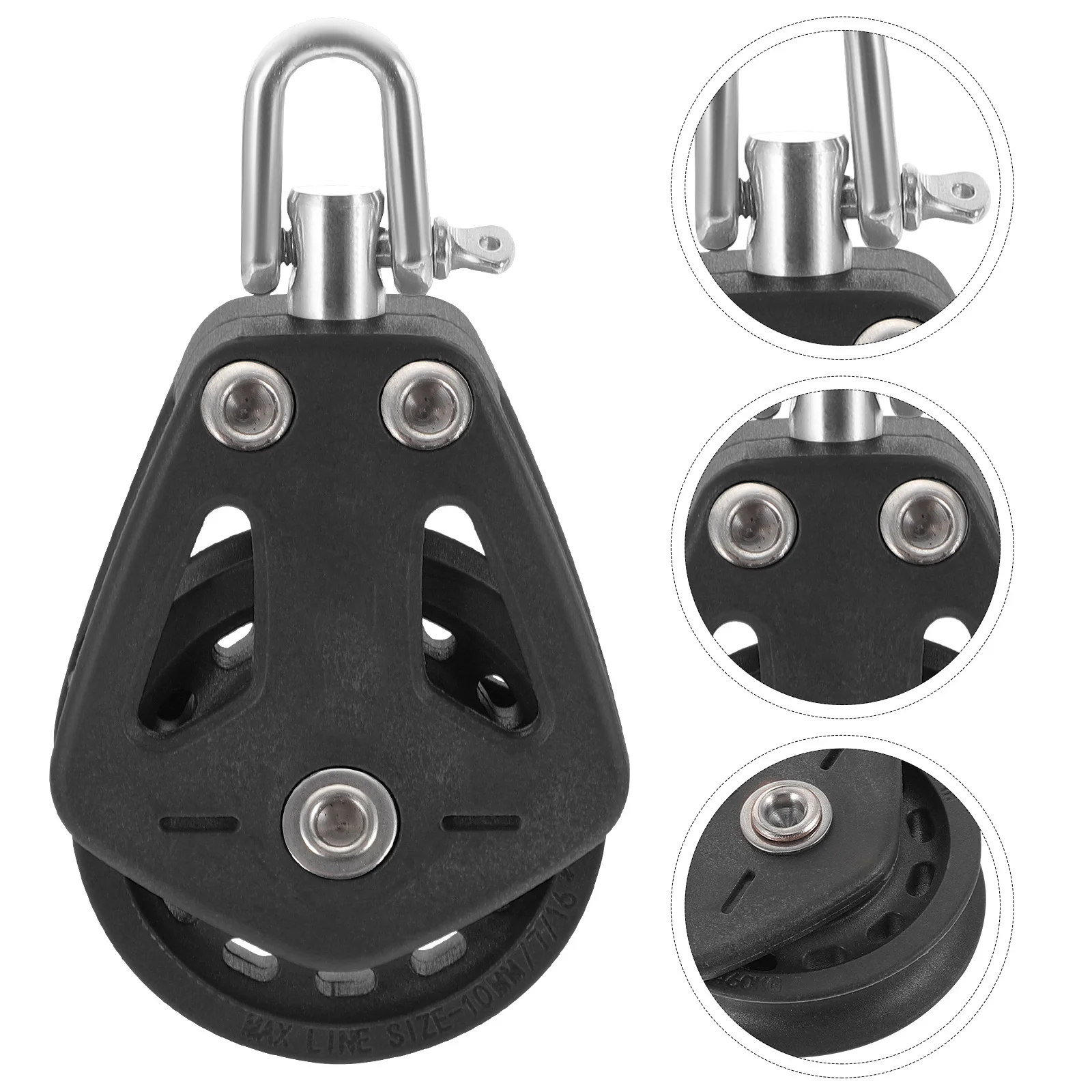

Swivel Single Pulley Block in Stainless Steel and Nylon for Sailing Boat Lifting Crane Marine Accessory