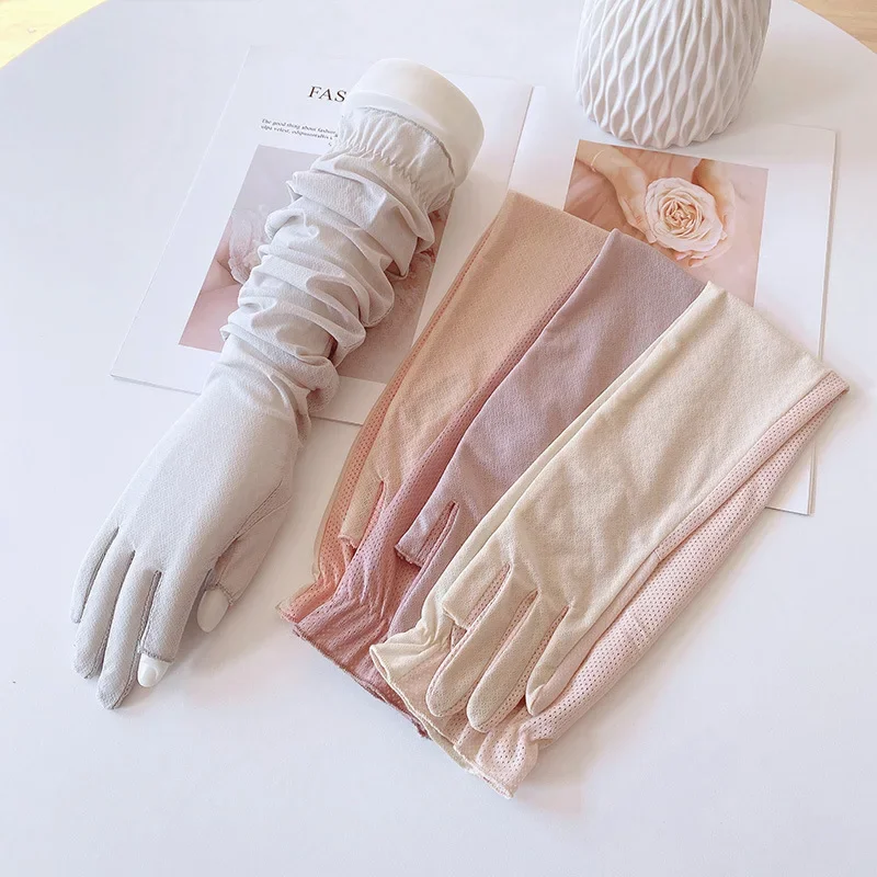 Sonnencreme Ärmel Handschuhe Sommer Lange Eis Seide Großhandel Leckage Finger Zwei Finger Spitze Lose Dünne Eis Gefühl