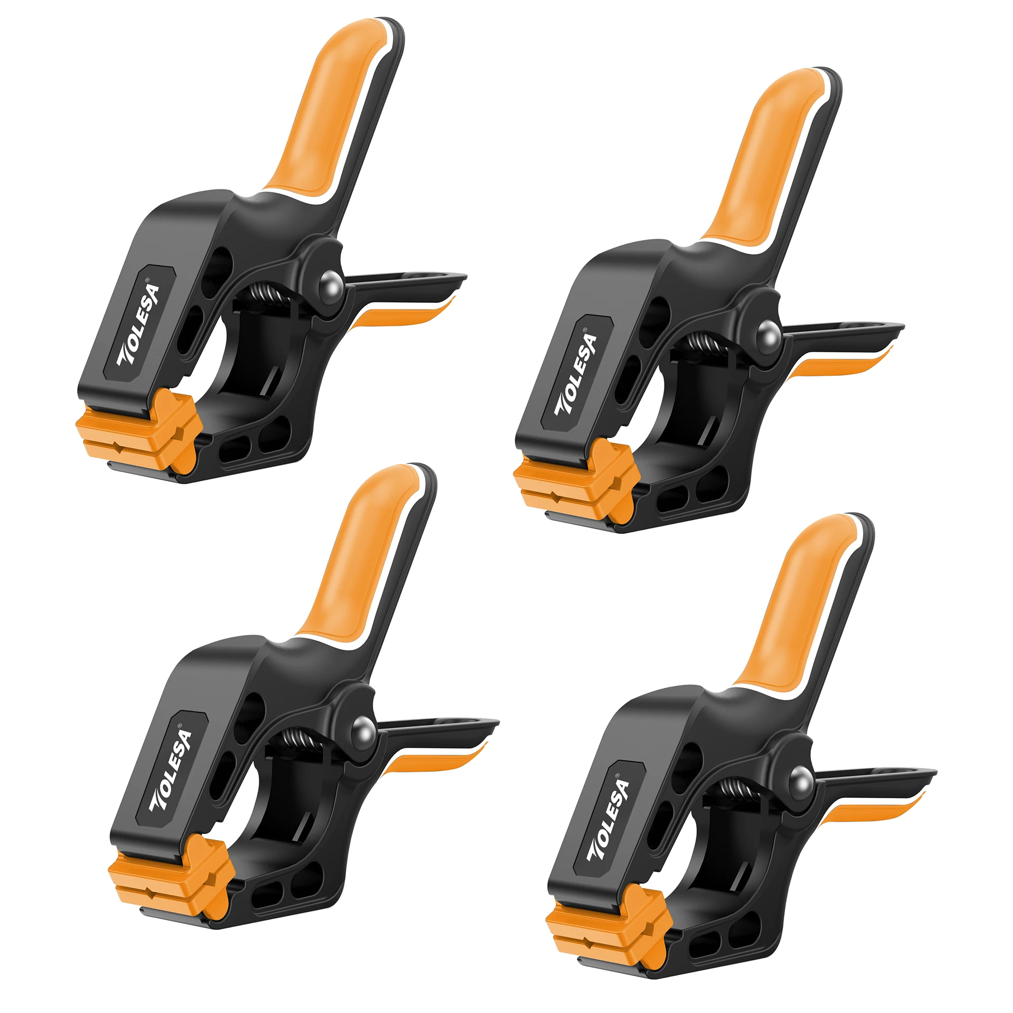 

TOLESA 4pcs 4inch Plastic Nylon Adjustable Woodworking Clamps Wood Working Tools Spring Clip Heavy Duty Carpentry Clamps