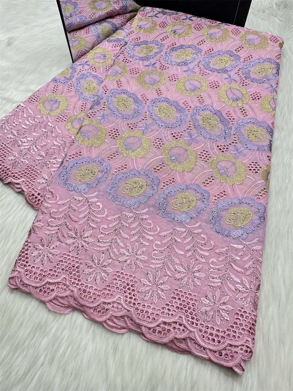 

High Quality African fabric for women 2026 Swiss Lace Fabric 100% Cotton Swiss Voile for Party Dress Making 5 Yards