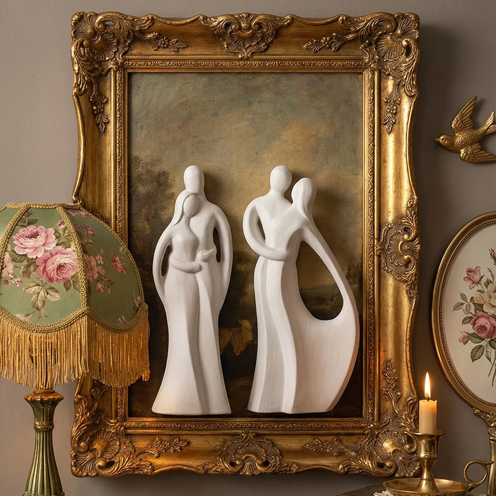 Simple Abstract Couple Silicone Molds DIY Handmade Craft Art Lovers Ornaments Plaster Cement Epoxy Resin Mold Soap Candle Mould