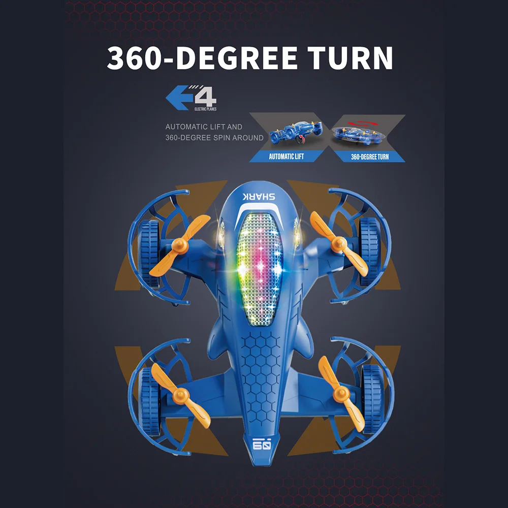 Electric Shark - Airplane Car Toy | 360° Rotation and Lifting, Holiday Gift (Batteries Not Included)