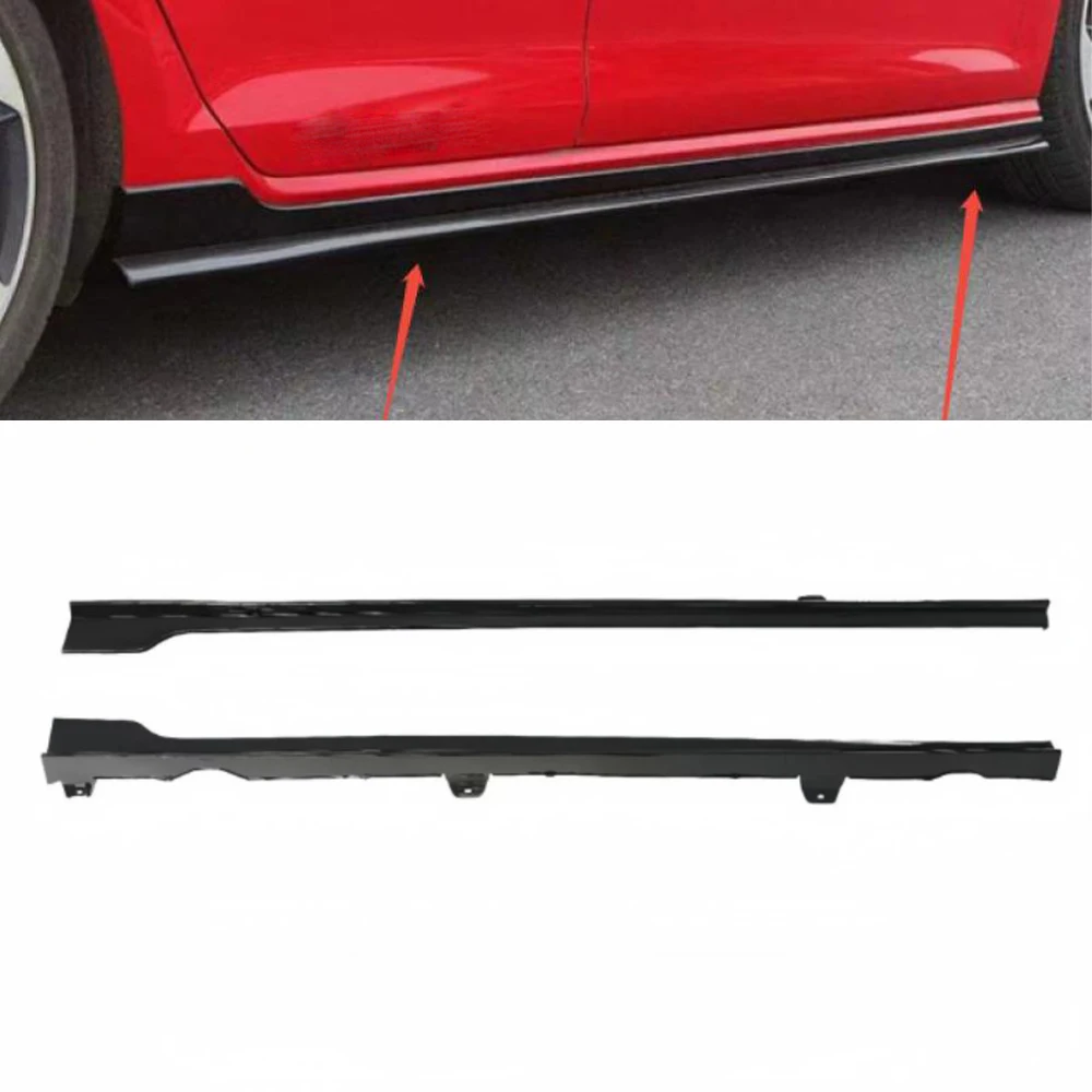 Car Side Skirts Extension Gloss Black For 2012-2020 VW Golf GTI R MK7 MK7.5 4DR TCR Style Car Accessories