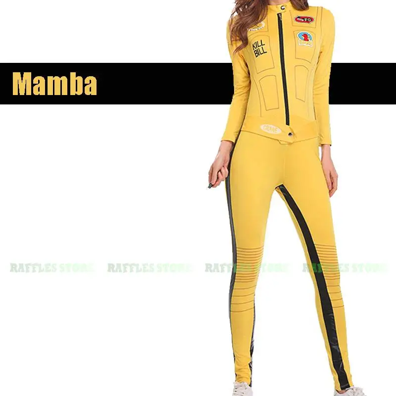 The Bride Beatrix Kiddo Kill Cosplay Bill Costume Mamba Kung Fu Jumpsuit Women KBP Halloween Carnival Party Yellow Suit