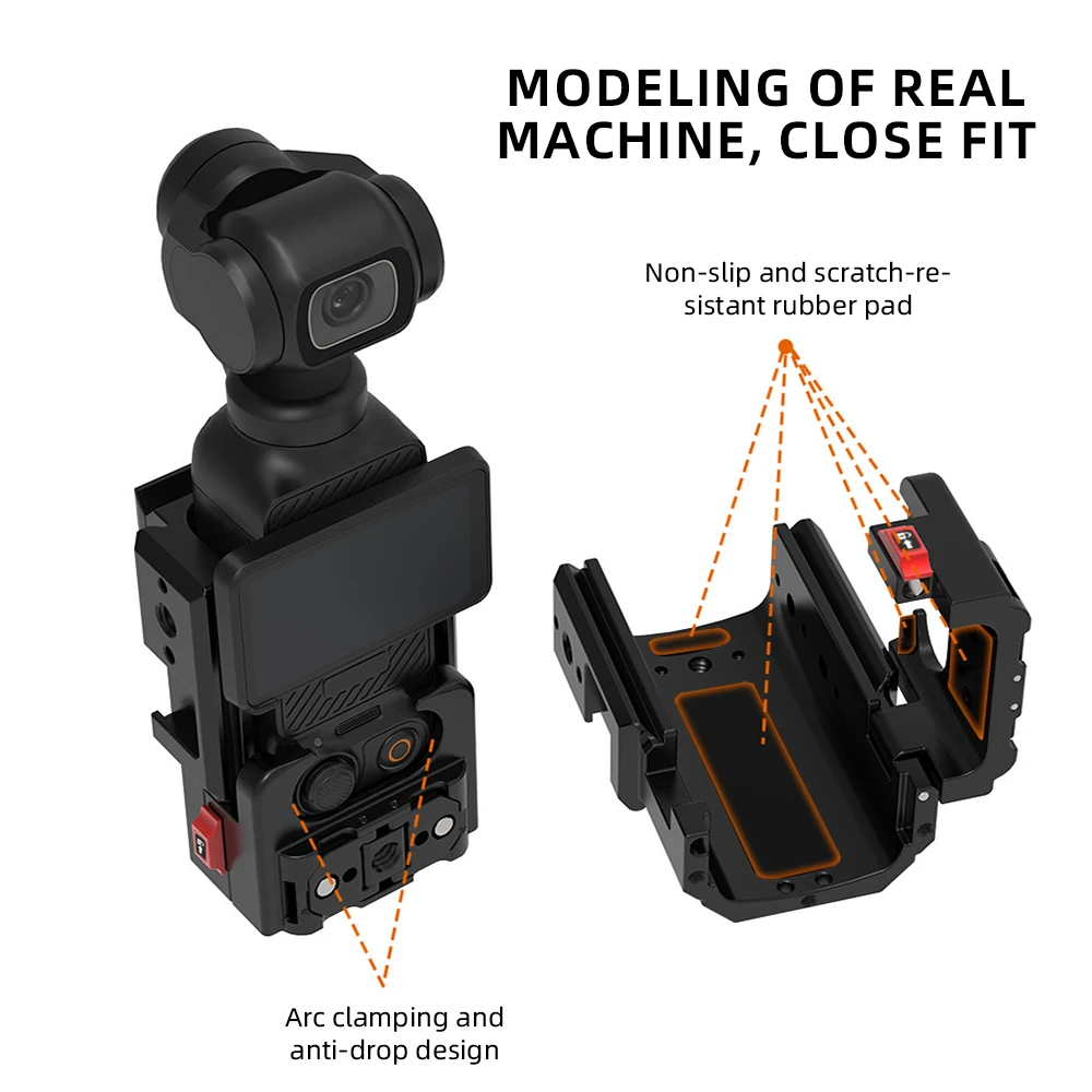 2025 محول توسيع الإفراج السريع لـ DJI Osmo Pocket 3 ملء ضوء ترايبود جبل مع الحذاء البارد 1/4 "مجموعة ملحقات المسمار