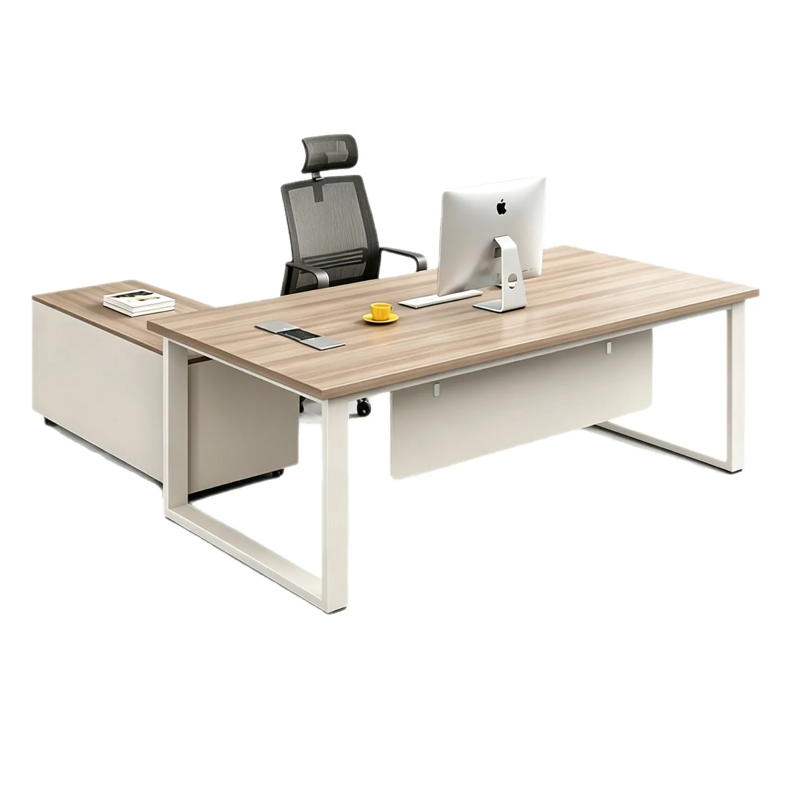 yjq simple modern desk high-end supervisor office table single office desk and chair combination