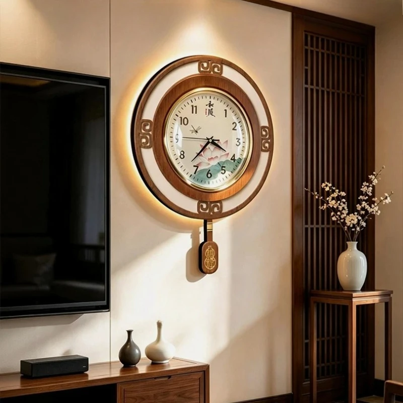 Chinese Style Vintage Wall Clocks Living Room Luxury Minimalist Design Wall Watch Creative Aesthetic Reloj Pared Home Decor