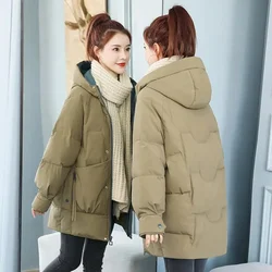 Off Season Down Cotton Jacket for Women Long Winter 2024 New Korean Version Loose Thick Cotton Jacket Casual Women Cotton Jacket