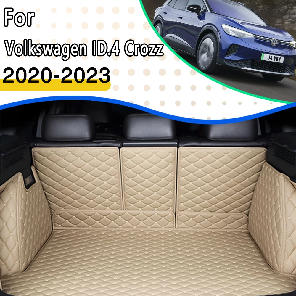 Car Mats For VW Volkswagen ID.4 Crozz 2020 2021 2022 2023 Leather Mat Car Trunk Mat Organizador Maletero Coche Car Accessories