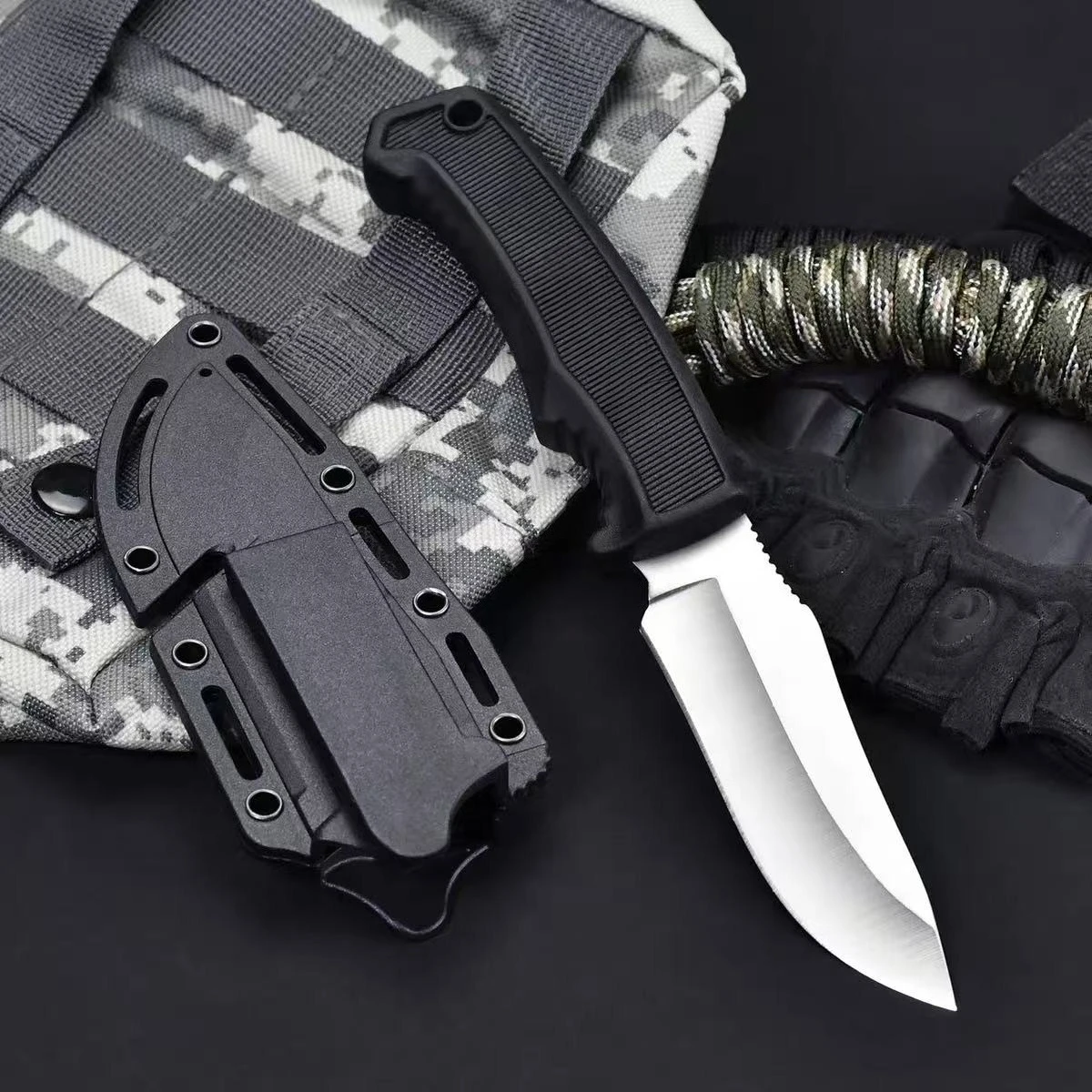 

Ручка из нейлонового волокна высокой твердости, тактический уличный прямой нож EDC, легкие инструменты для самообороны в дикой природе, охотничьи приключения