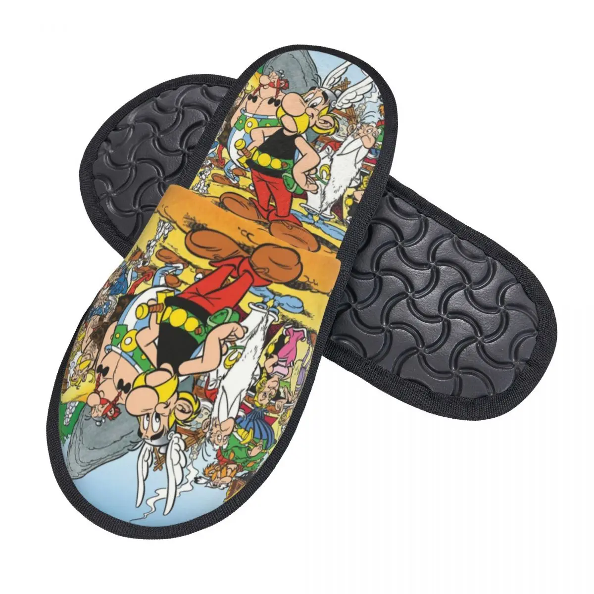 Custom Print Fashion Anime Asterix And Obelix House Slippers Soft Anime Getafix Memory Foam Fluffy Slipper Indoor Outdoor Shoes