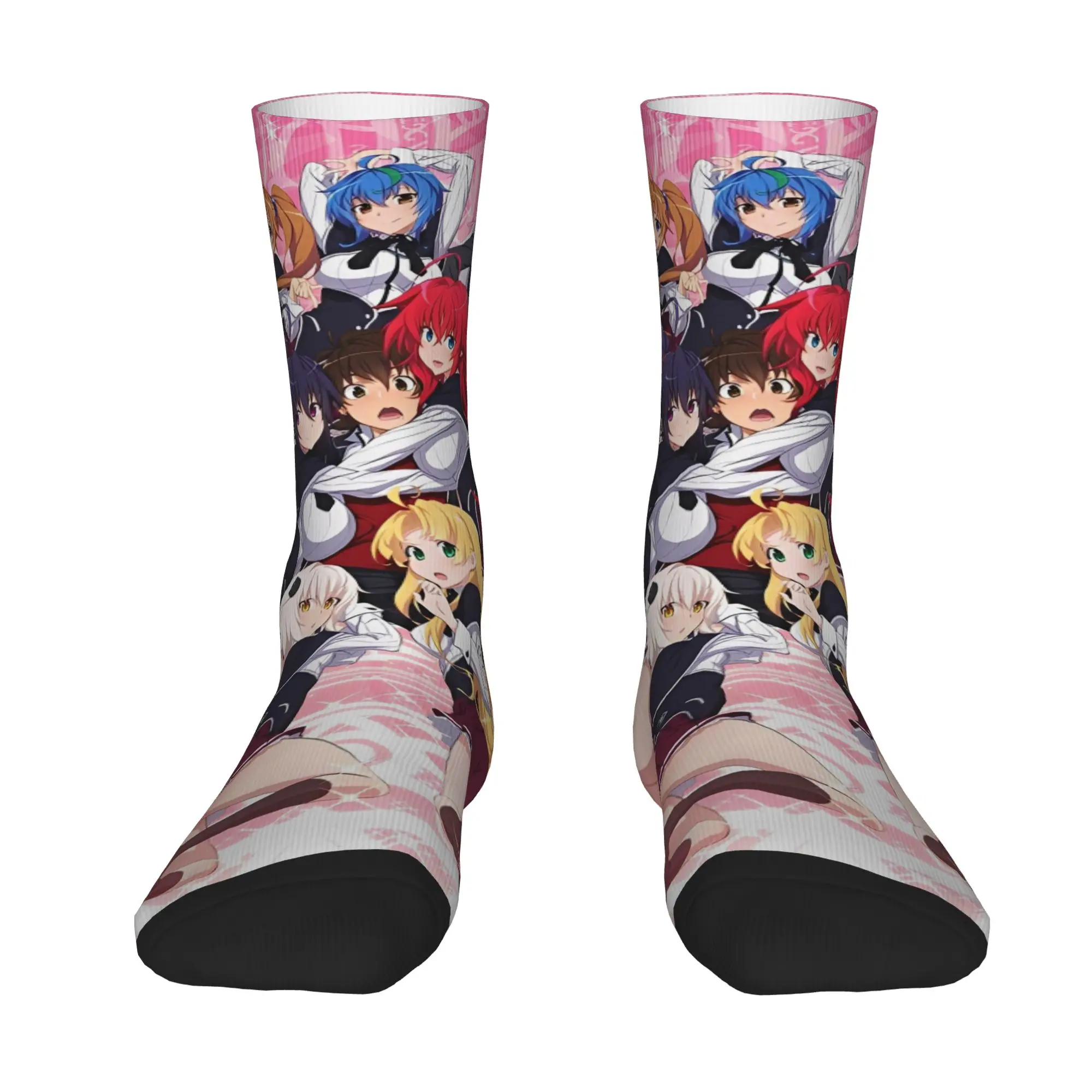 High School DxD Anime Socks  Pattern Stockings Anti-Slip Adults Men Socks Quality Autumn Harajuku Climbing Socks