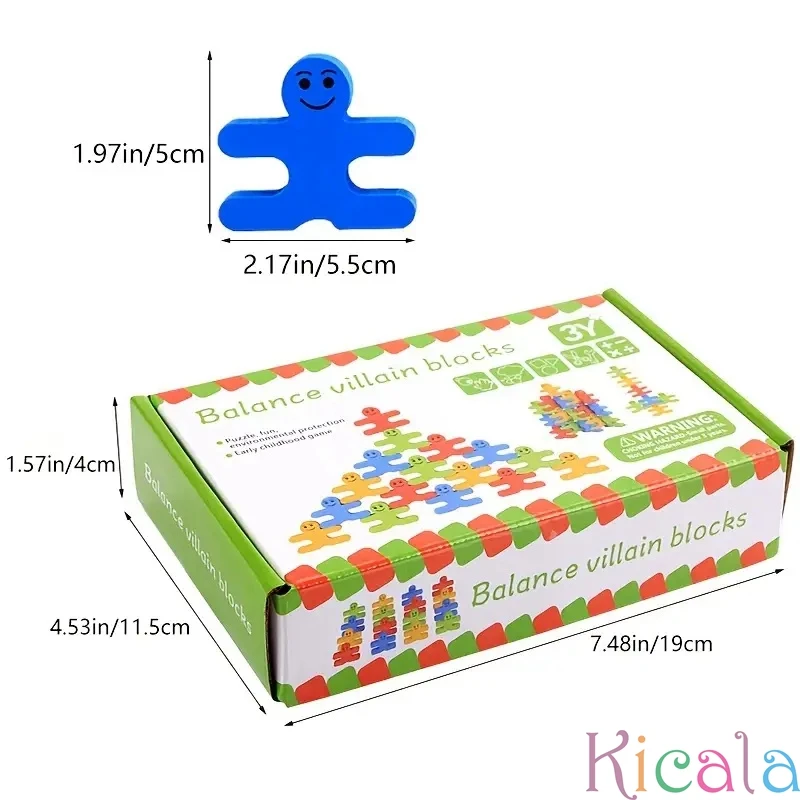 Equilíbrio de madeira Vilão Blocks Brinquedos para Crianças, Desenvolver habilidades motoras finas, Classificação Educacional e Correspondência, Brinquedos empilháveis