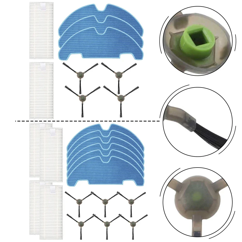 

Set Of Replacement Mop Pads Side Brushes And HEPA Filters For Lefant M310 Robot Vacuum Cleaner For Thorough Cleaning