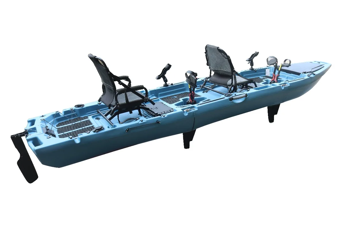 4.2m Modular Pedal Fishing Kayak CE Certified HDPE LLDPE Hull 2 Person Sea Touring for Lakes and Rivers Wholesale