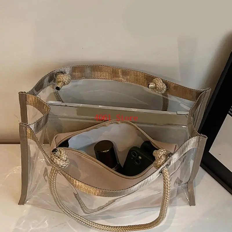

Lightweight Clear Handbag Roomy Interior Shoulder Bag For Shopping Essential