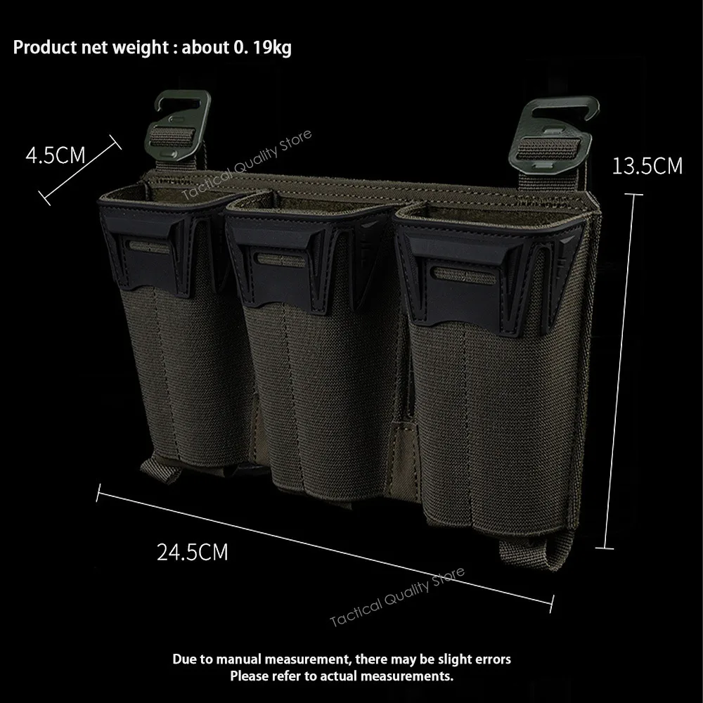 حقيبة ثلاثية ماج تكتيكية مولي ثلاثة مجلات 5.56/7.62X39/PCC أو ستة أكياس غلوك ممتدة 9 مم خطافات G أبازيم بلاكارد M4 #6