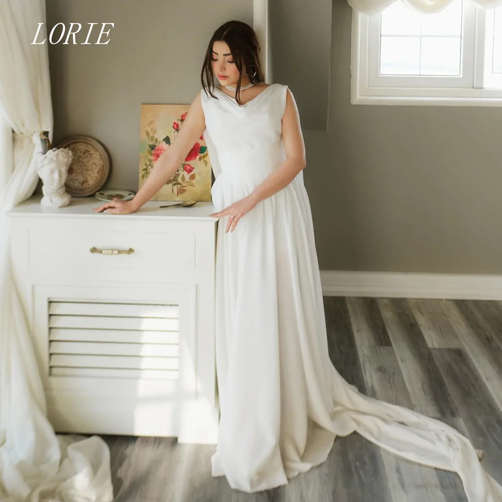 

LORIE Luxury Mermaid Wedding Dress Illusion Relaxed V Neck Bridal Dresses Elegant Side Silt Wedding Gown Customized 2026