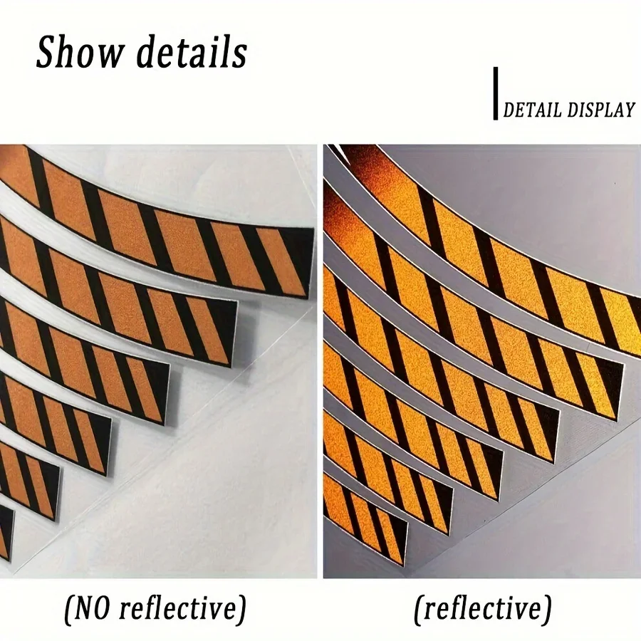 Universal 17 inch motorcycle wheel high-strength self-adhesive reflective 2-wheel rim sticker decorative tape 1 set bicycle