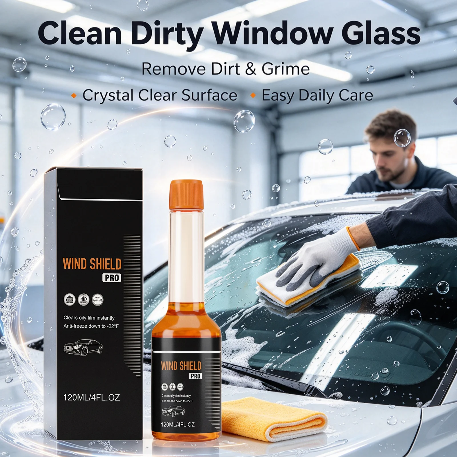 Windshield Cleaner Fluid Decompose Oil Film Clears Vision Car Windshield Oil Film Remover Daily Maintenance Polish Glass Cleaner