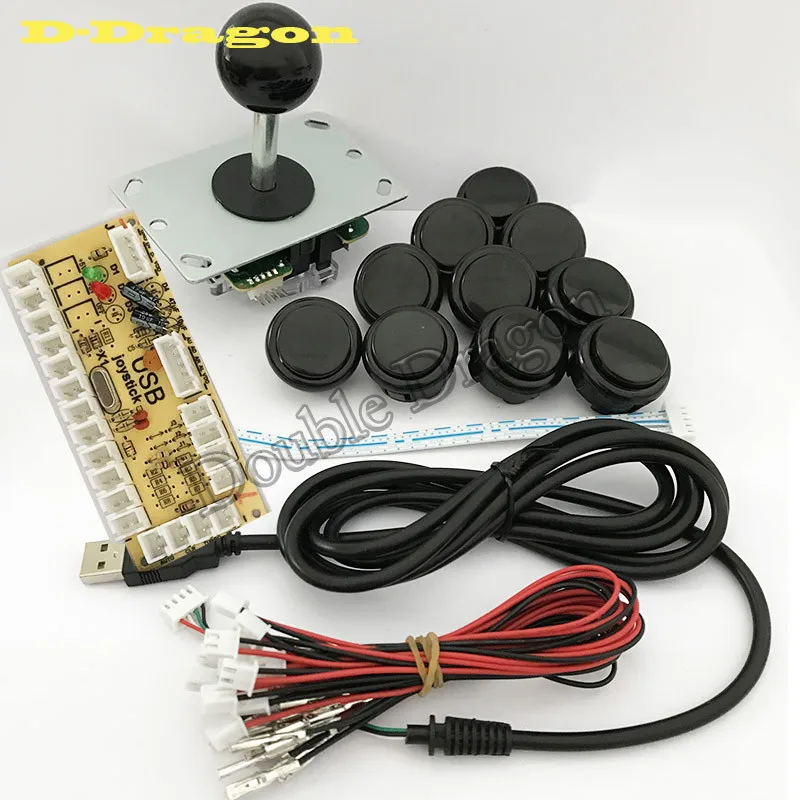 DIY Handle Arcade Set Kits Replacement Part USB Cable Encoder Board PC Joystick Push Buttons 6 Colors For JAMMA Fighting Machine