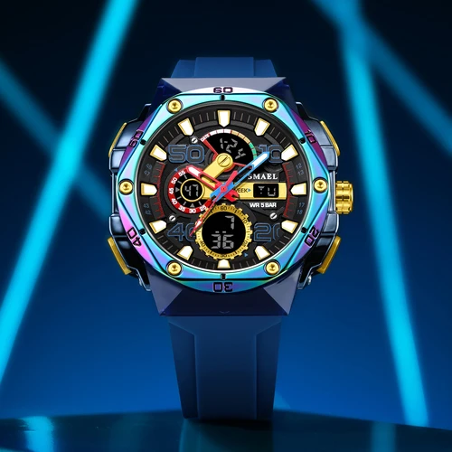 Imagen 2 del producto SMAEL marca 8113 impermeable Dropshipping reloj despertador luz nocturna moda joven negocios relojes de pulsera deportivos de cuarzo