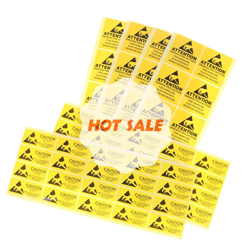 

40Pcs Attention Caution Sticky Sticker Adhesive Warning Label Reminder For ESD Static Sensitive Device Electronic Components