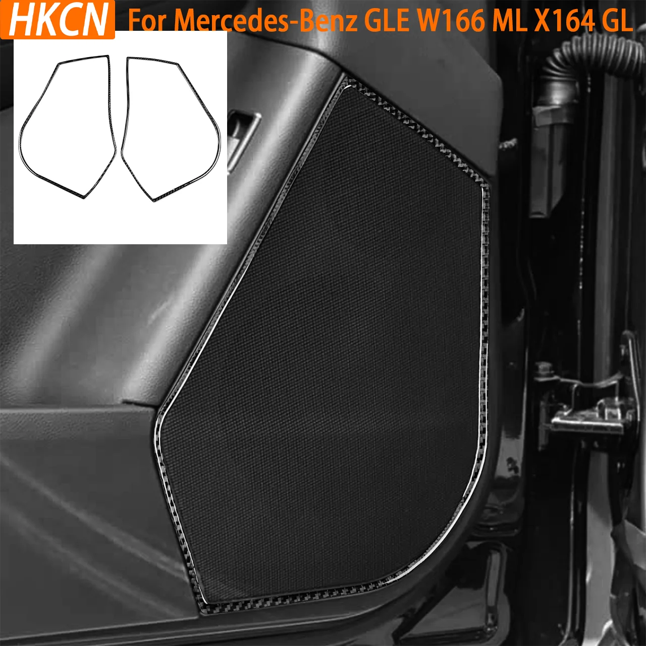 

For Mercedes-Benz GLE W166 ML X164 GL Carbon Fiber Door Audio Speaker Panel Trim Car Accessories Interior Decorative Stickers