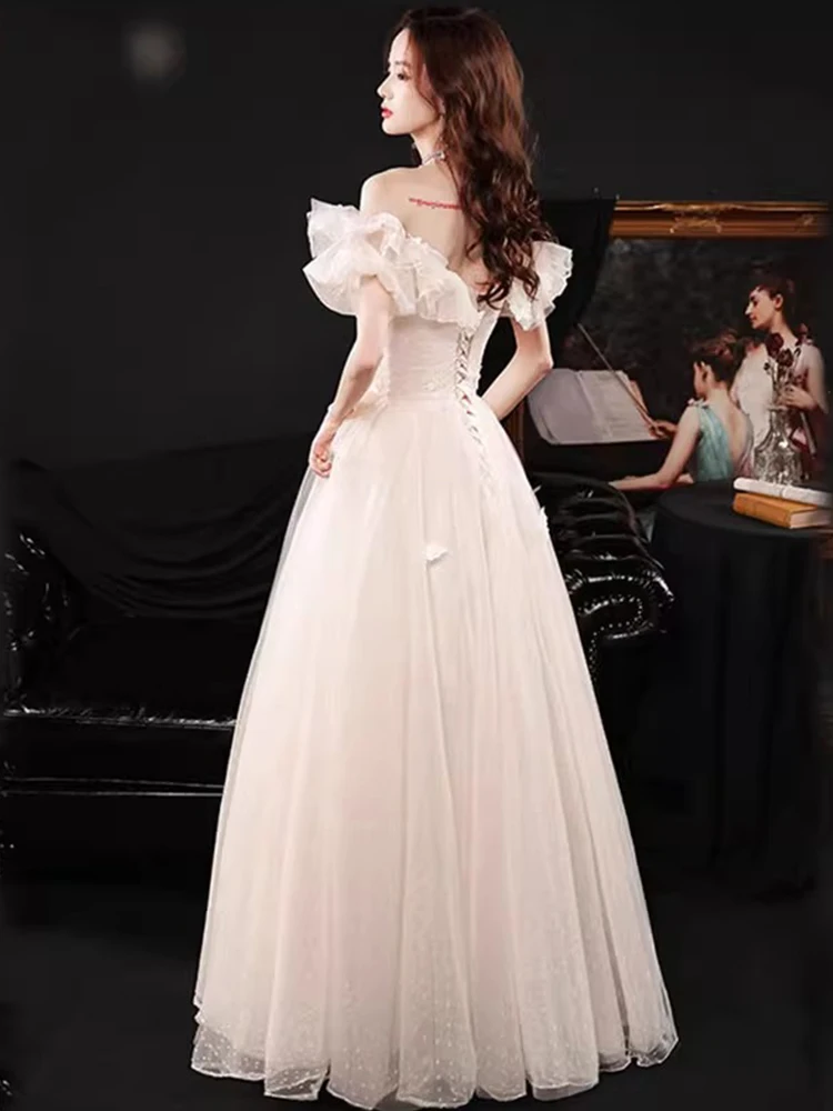 

Maidsmaid Gown Summer Student aduation Evening Gown Women Elegance Art Exam Host Performance High End Luxury