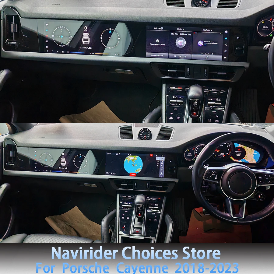 RHD Car Radio 12.3+12.3Inch Interactive For Porsche Macan 2018-2024 Upgrad New Display Android Media Video GPS Carplay HeadUnit