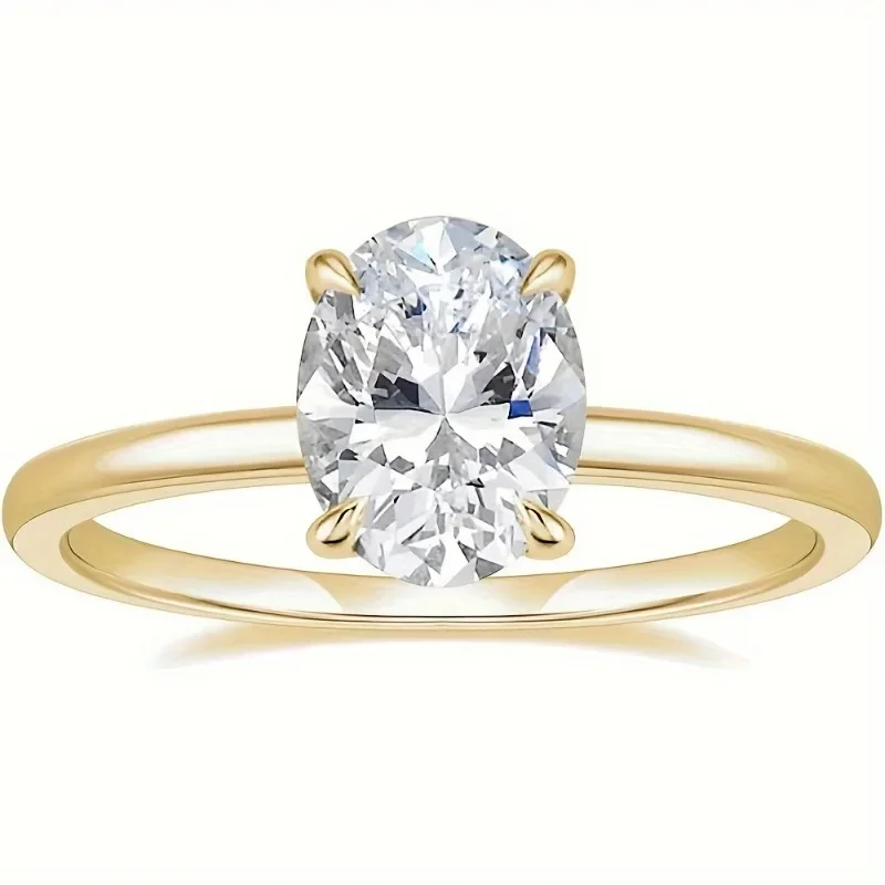 Engagement Rings Oval Cut Solitaire Cubic Zirconia Wedding Promise Rings Women's Wedding Rings