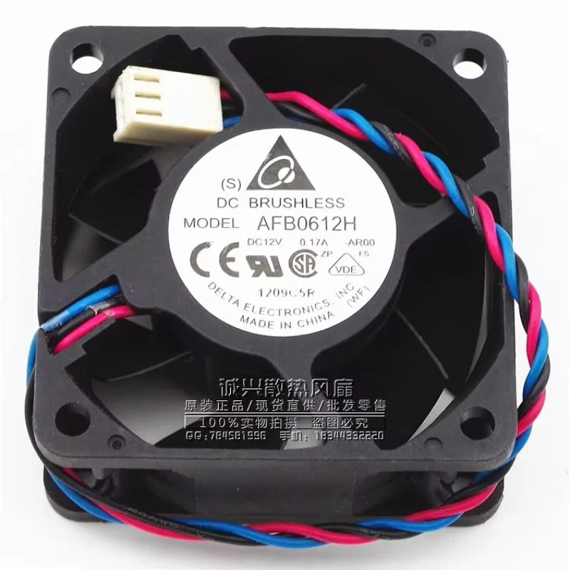 Delta Electronics AFB0612H AR00 DC 12V 0.17A 60x60x25mm 3-Wire Server Cooling Fan