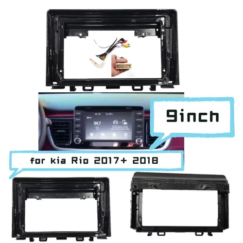 Imagen 1 del producto Marco estéreo de coche de 9 pulgadas para Kia Rio 2017, piezas de automóvil, Panel embellecedor Interior, marco de montaje de Panel de instrumentos, superventas