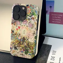 Europe and America Oil Painting Phone Case for iPhone 16 15 14 13 12 11 Pro Max XS XR XSMax 6 7 8 Plus Glossy HD Hard PC Cover