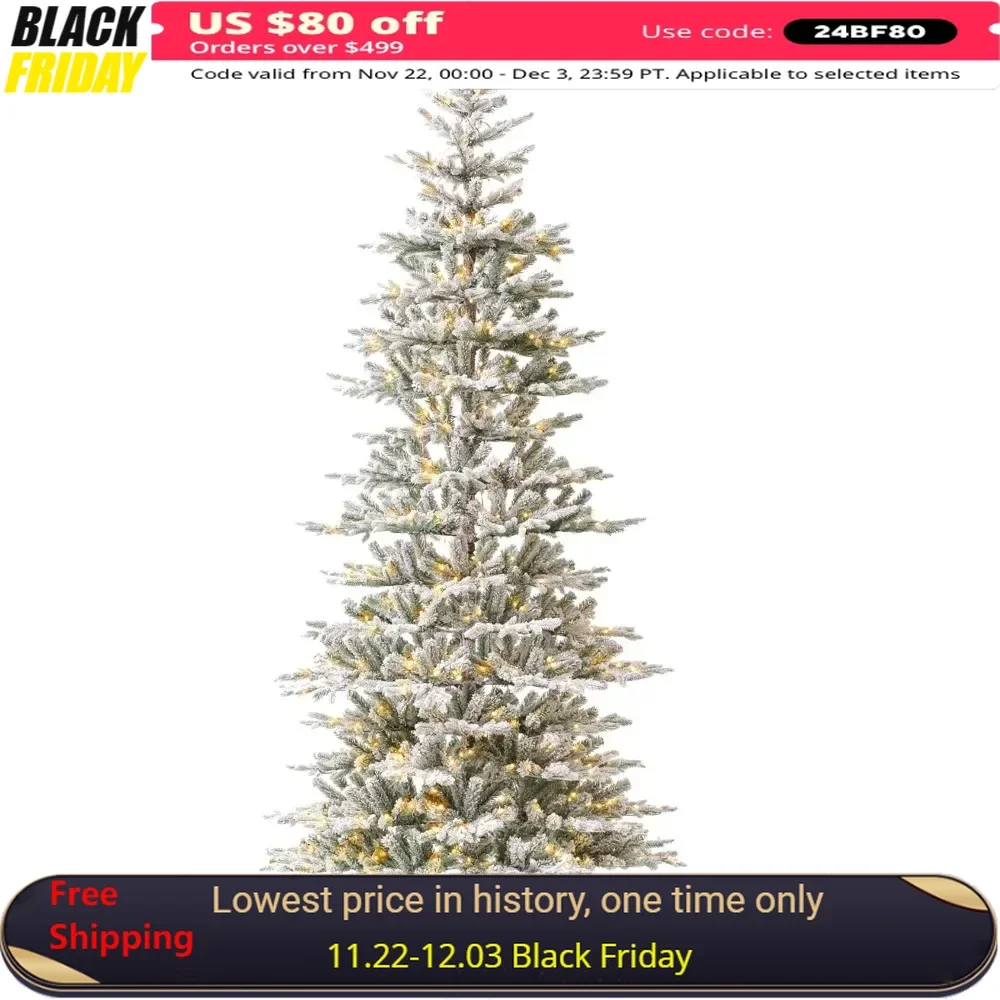 10ft  Artificial Christmas Tree ,with Easy Assembly Metal Stand, with 700 Warm White Lights Holiday Decoration,Large Xmas Tree