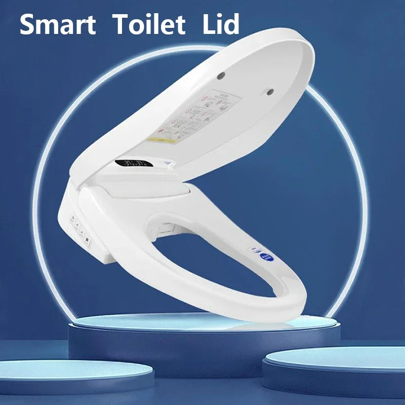 Smart Bidet Toilet Seat For Bathrooms Heated Seat Slow Close Warm Dryer Rear Front Wash Warm Water Remote Control Night Light