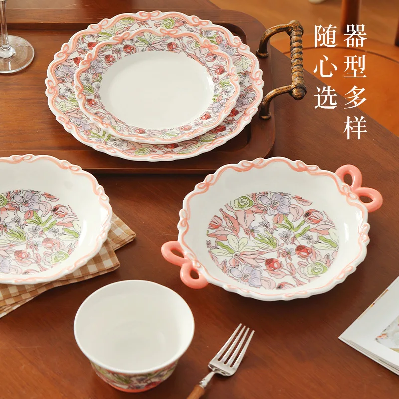 DSA ceramic dishes set household underglaze color tableware set housewarming new home gift wholesale