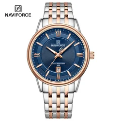 NAVIFORCE Brand Fashion Men's Quartz Watch Stainless Steel Strap Waterproof Luminous Couple Date Wristwatches Relogio Masculino