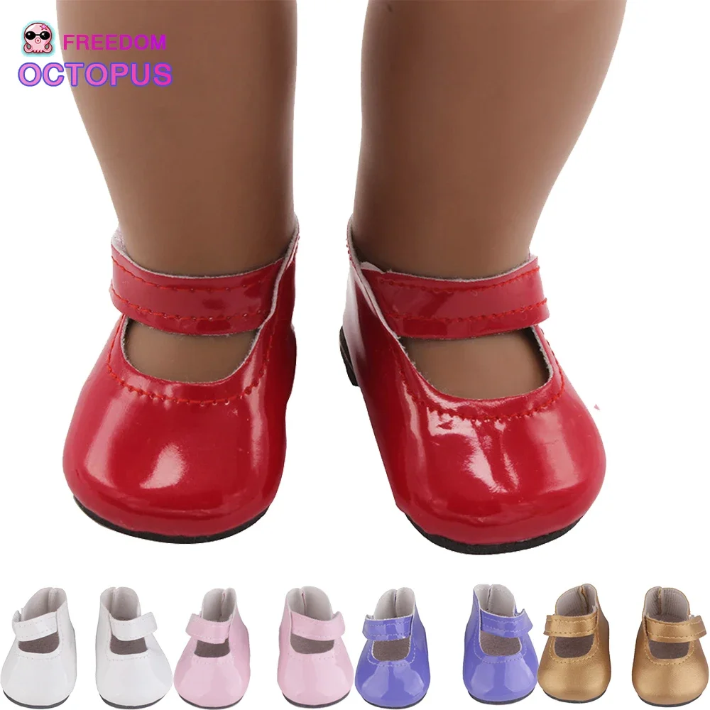 

18 inch Doll Exquisite Leather Shoes 6 Colors PU Mini Shoes For 43cm New Baby American Russia DIY Dolls