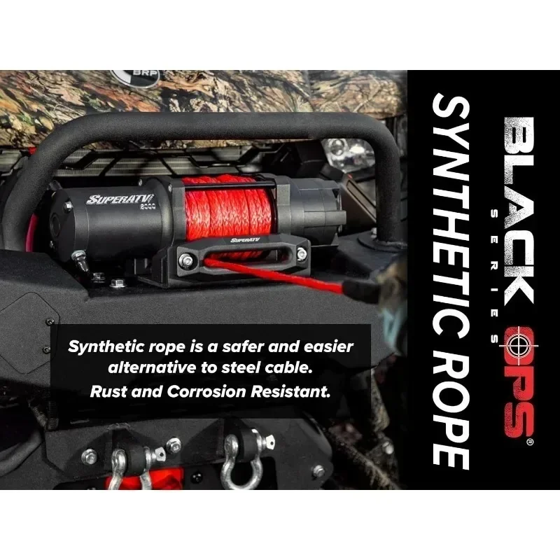 

4500 lb Winch For UTV/ATV Complete Black Ops Winch KitWaterproof Seals And Solenoid1.3 Motor 166:1 Gear Ratio.