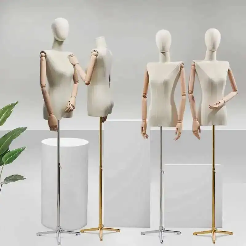 Flat Korean Wedding Mannequins Shoulder Dress Female Shop Mannequins Window Display Stand Clothing Store Half-length Mannequin