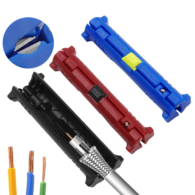 Multifunction Electric Wire Stripper Pen Rotary Coaxial Wire Cable Pen Cutter Stripping Machine Pliers Tool for Cable Puller