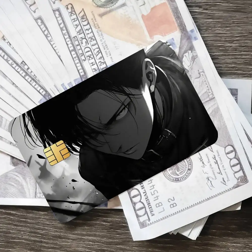 أنيمي A-الهجوم على تيتان ليفي المشارك الائتمان الجلد غطاء بطاقة ملصقات 4 قطعة فيلم حافلة تمرير الجبهة الديكور البنك الخصم مقاوم للماء #5