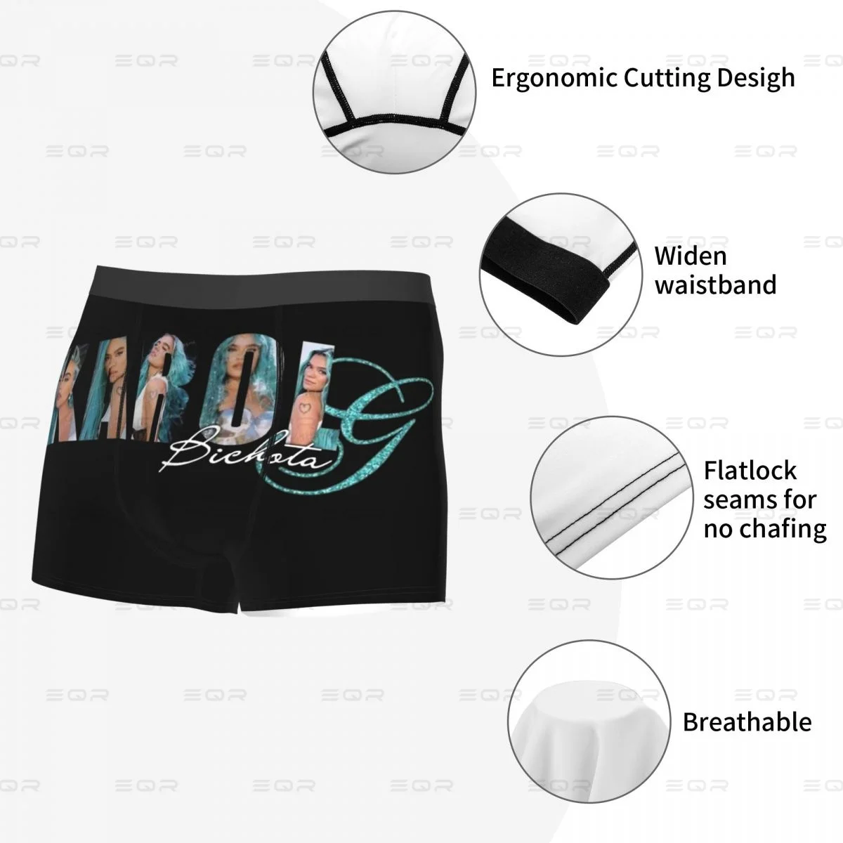 Singer Karol G Graphic Bichota Men's Boxer Briefs,Highly Breathable Underpants,High Quality 3D Print Shorts Birthday Gifts