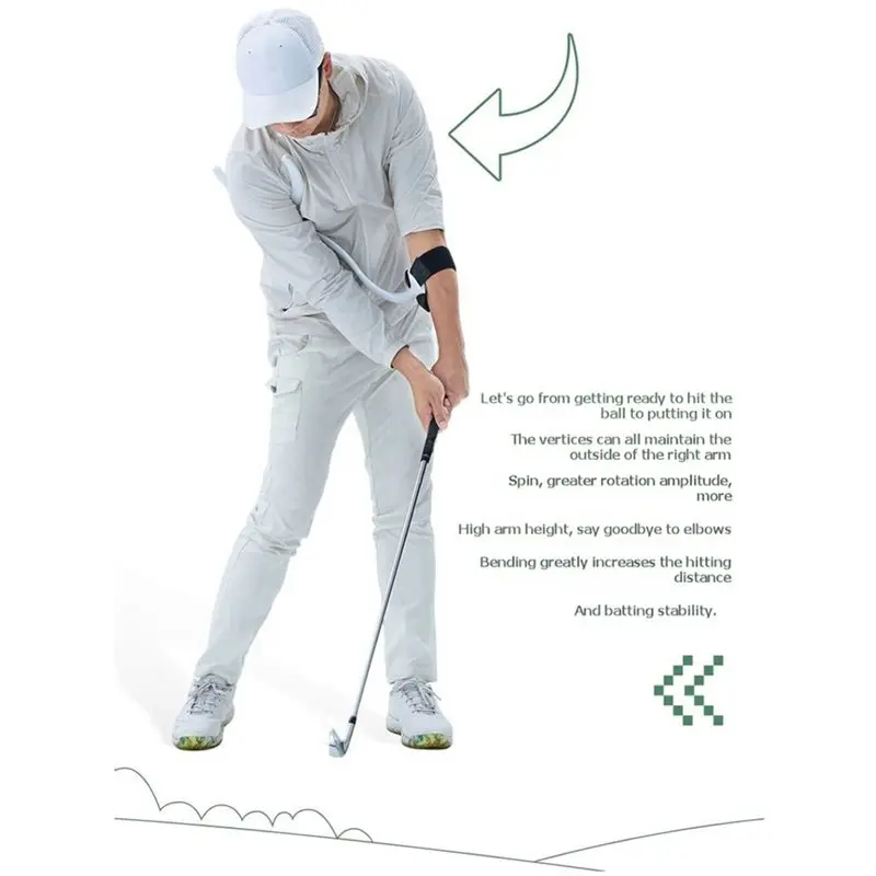 A89E-Golf Swing Practice Trainer For Men Women Golf Beginners Pros Adjustable Rotation Backswing Width Training Tool White